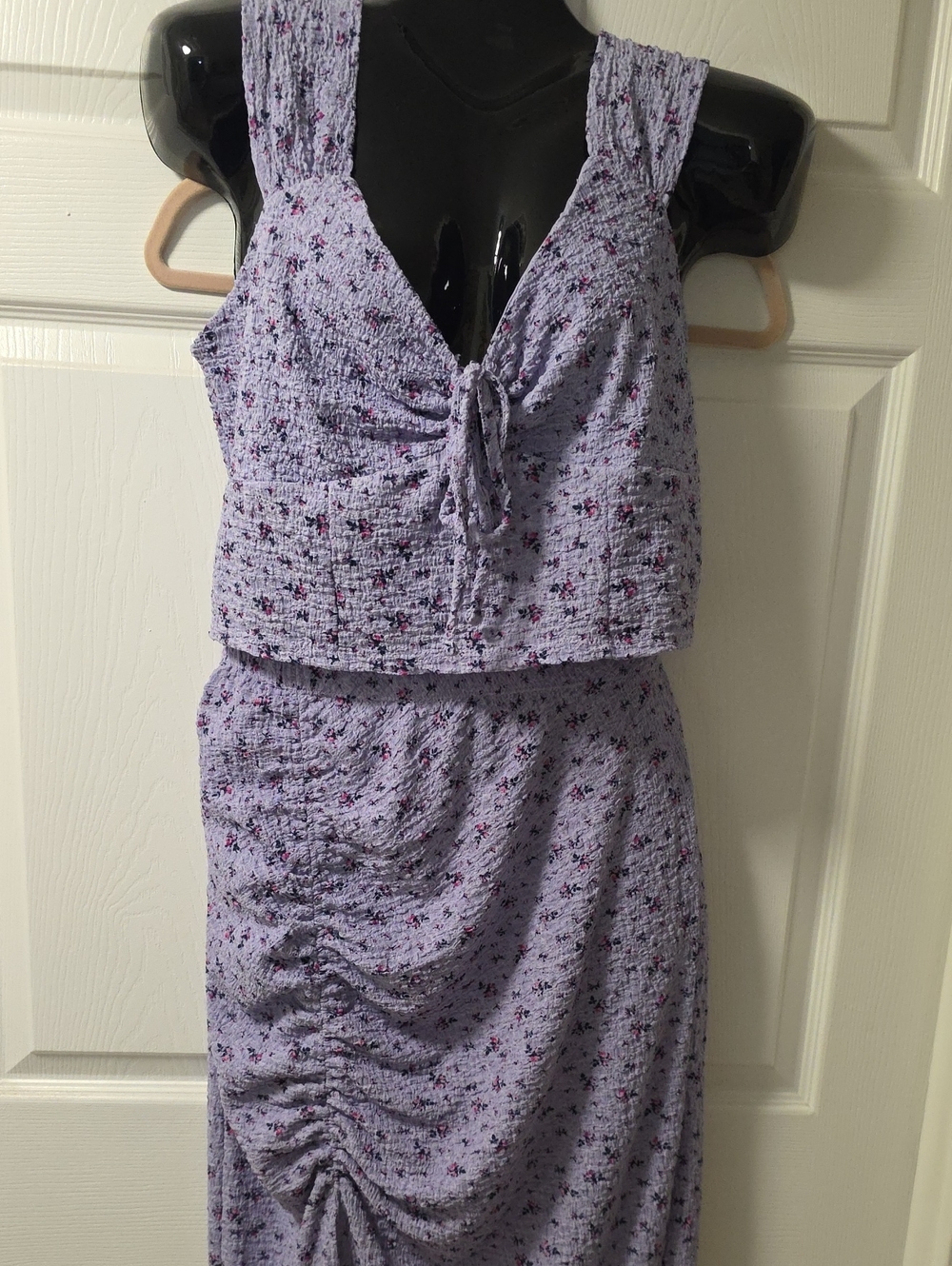 No Boundaries Lilac Floral Crop Top & Skirt Set